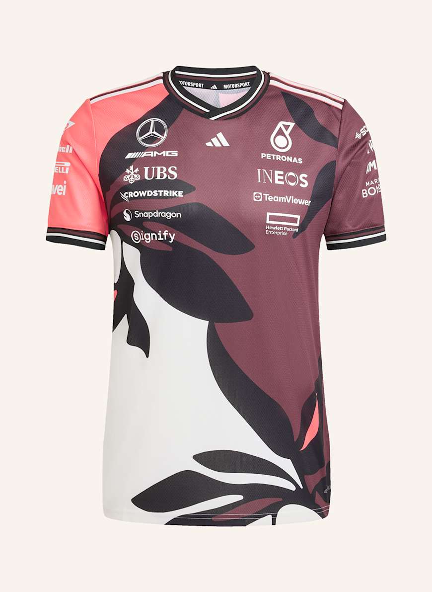 adidas Funktionsshirt MERCEDES - AMG PETRONAS FORMULA ONE TEAM DRIVER: DUNKELROT/ NEONORANGE/ ECRU