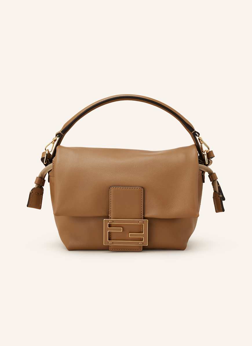 FENDI Schultertasche MAMMA BAGUETTE SMALL: HELLBRAUN