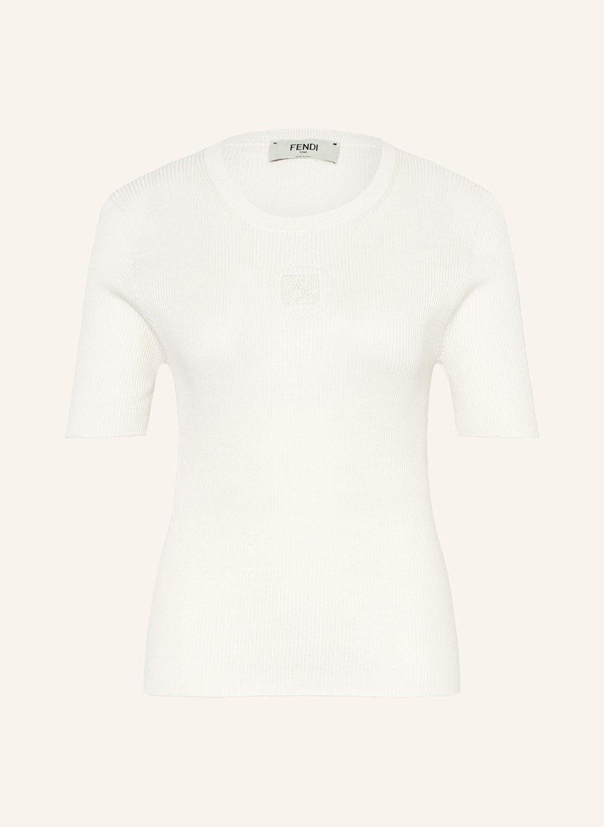 FENDI Strickshirt mit Seide: ECRU