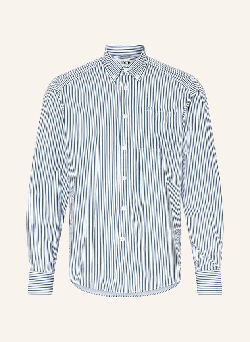 DRYKORN Hemd LIET Comfort Fit: DUNKELGRÜN/ BLAUGRAU