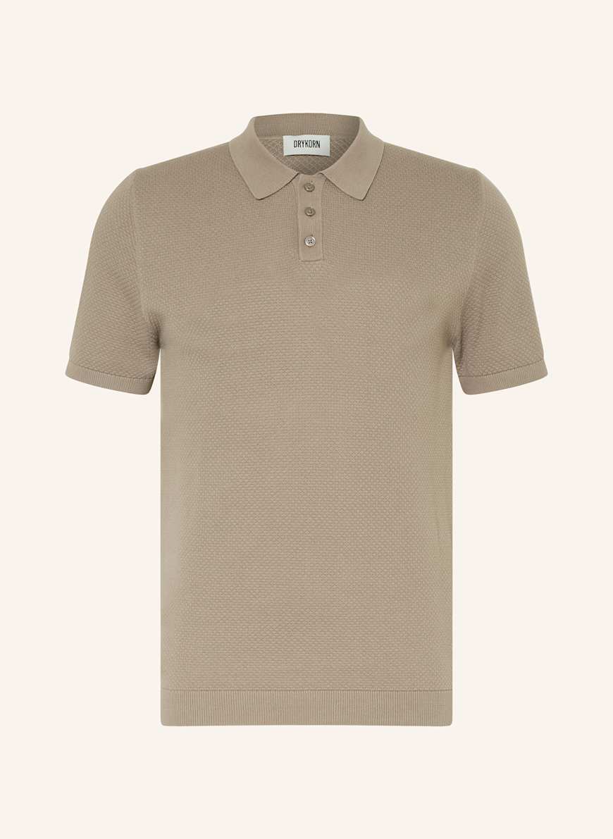 DRYKORN Strick-Poloshirt TRITON Regular Fit: DUNKELBRAUN
