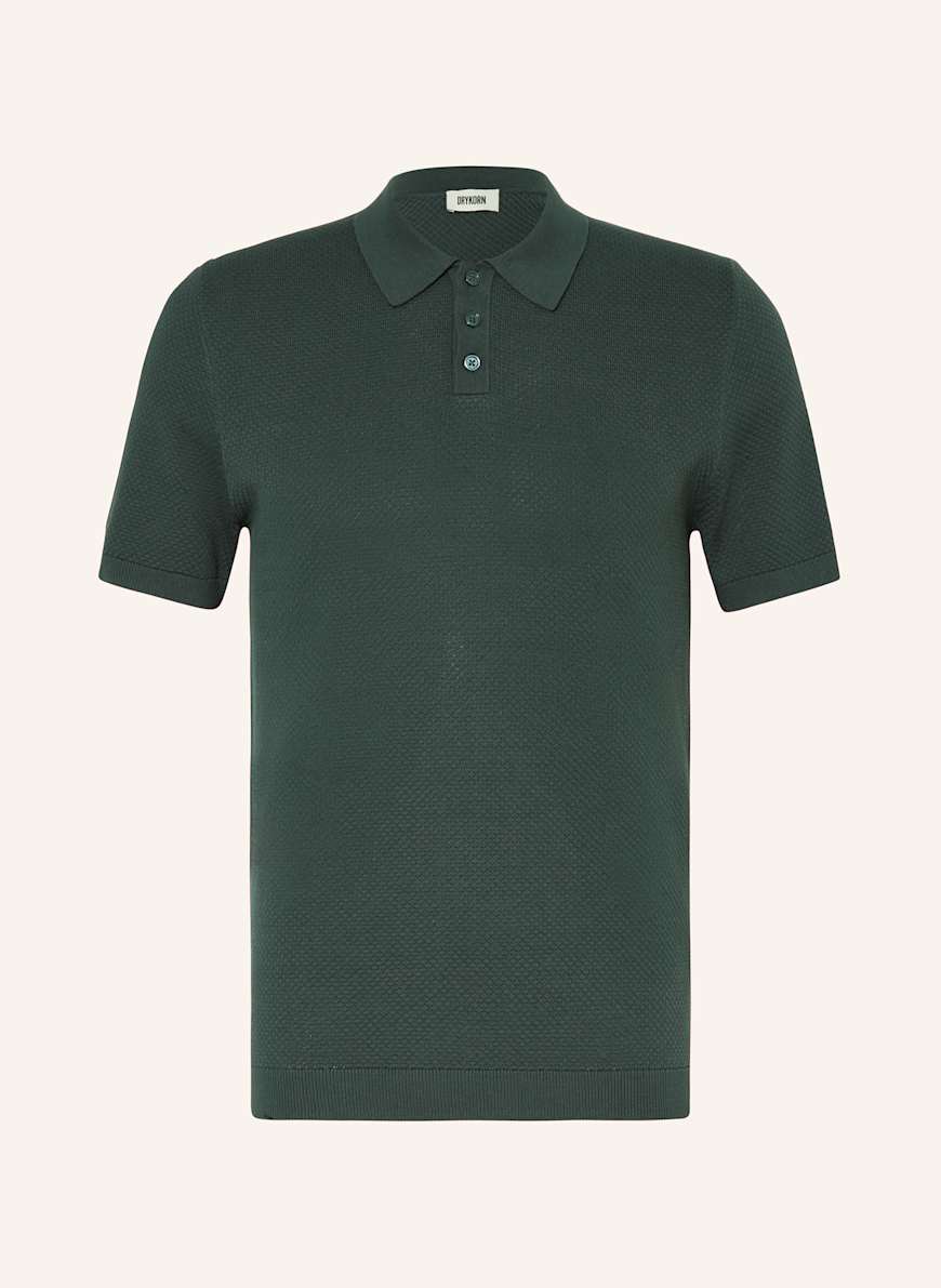 DRYKORN Strick-Poloshirt TRITON Regular Fit: DUNKELGRÜN
