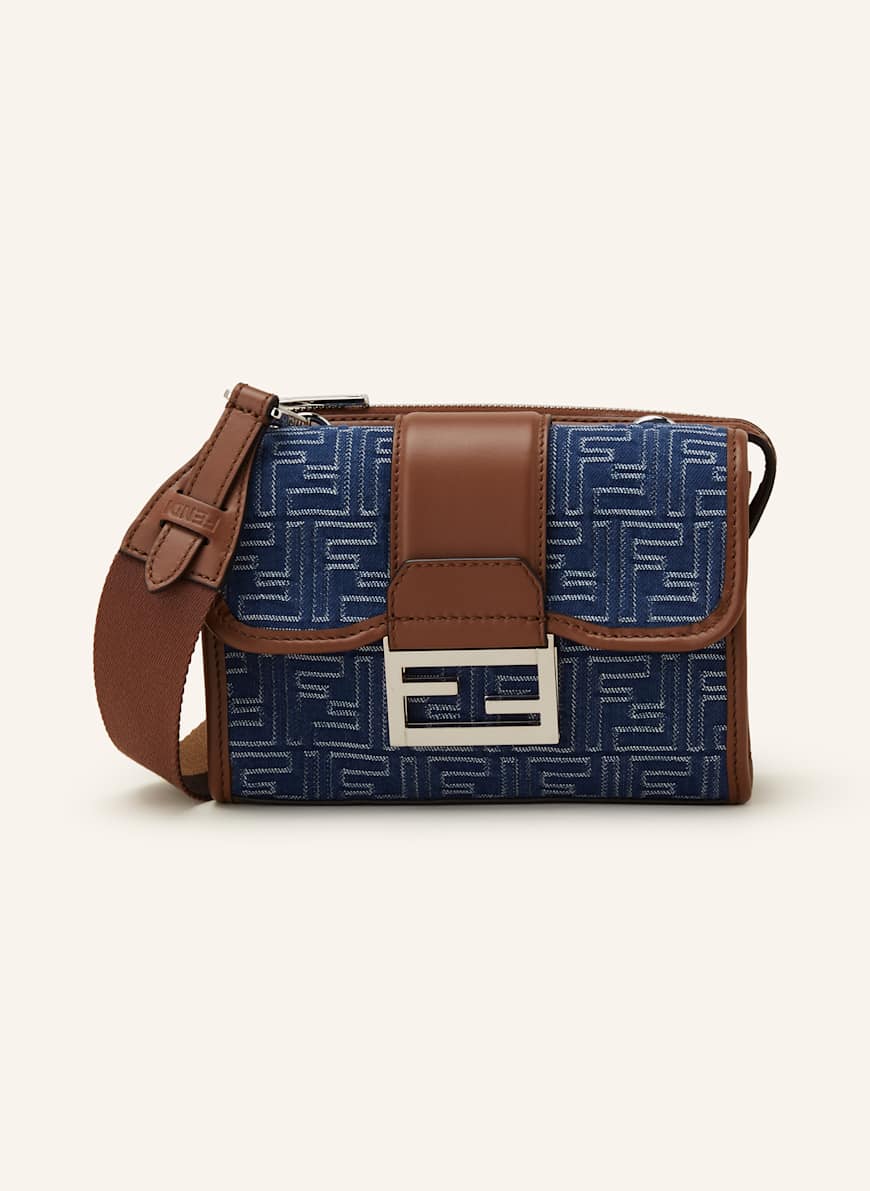 FENDI Umhängetasche BAGUETTE: DUNKELBLAU/ WEISS/ BRAUN