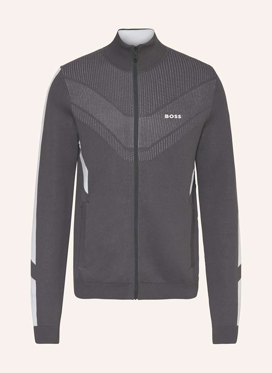 BOSS Tennisjacke TENNIS RETRO: DUNKELGRAU/ WEISS