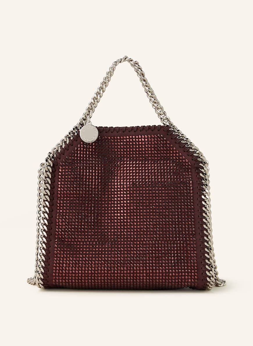 STELLA McCARTNEY Handtasche FALABELLA TINY mit Schmucksteinen: DUNKELROT