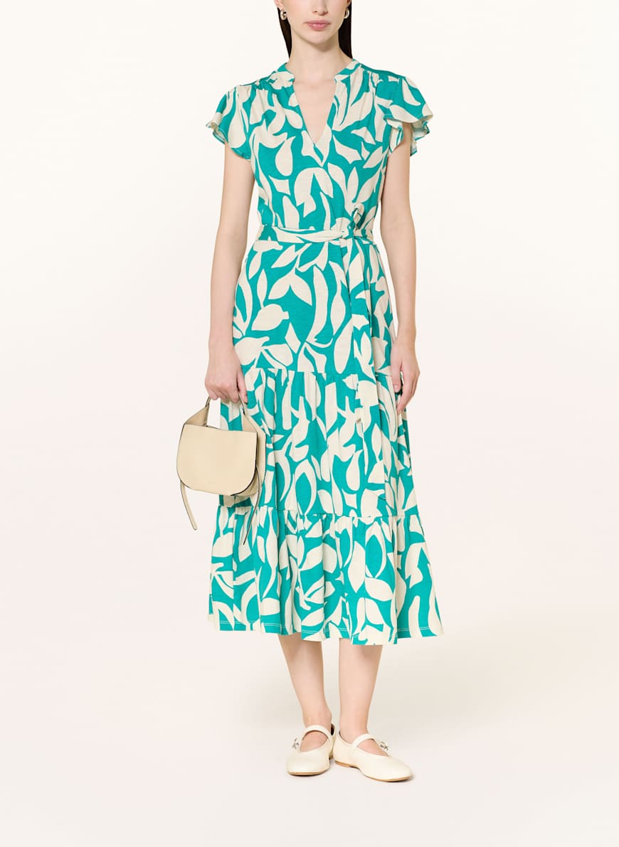 HOBBS Jersey dress NADINE in green/ ecru