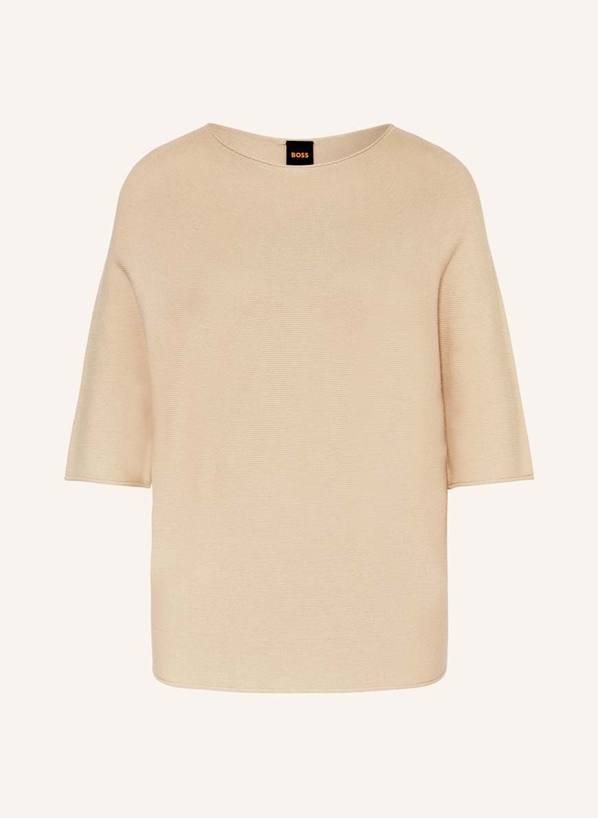 BOSS Pullover FLAMBERS mit 3/4-Arm: BEIGE