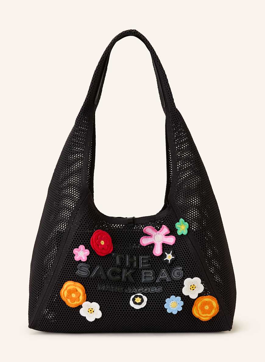 MARC JACOBS Shopper THE DAISY CROCHET SACK BAG mit Pouch: SCHWARZ