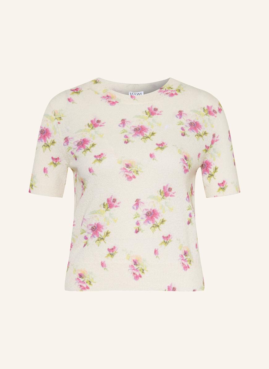 LOEWE Strickshirt: ECRU/ PINK/ HELLGRÜN