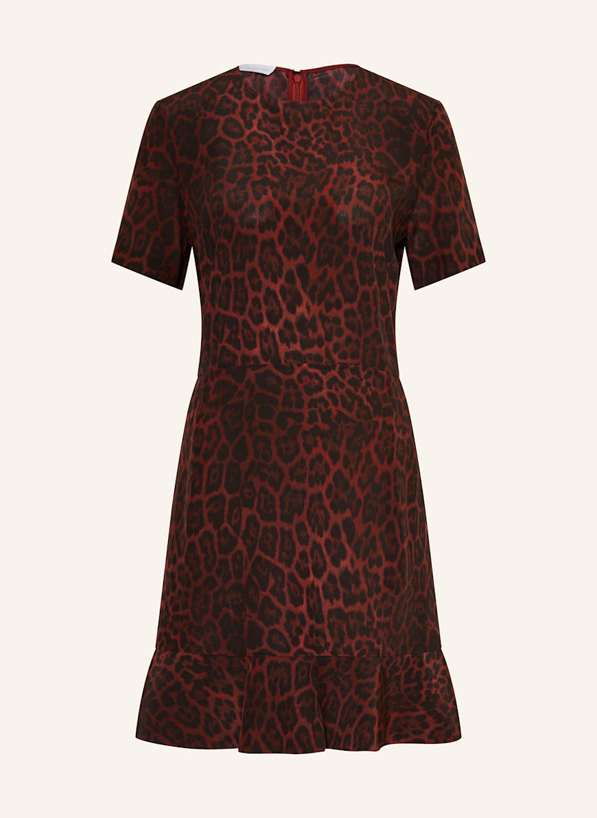 STELLA McCARTNEY Seidenkleid: DUNKELROT/ SCHWARZ
