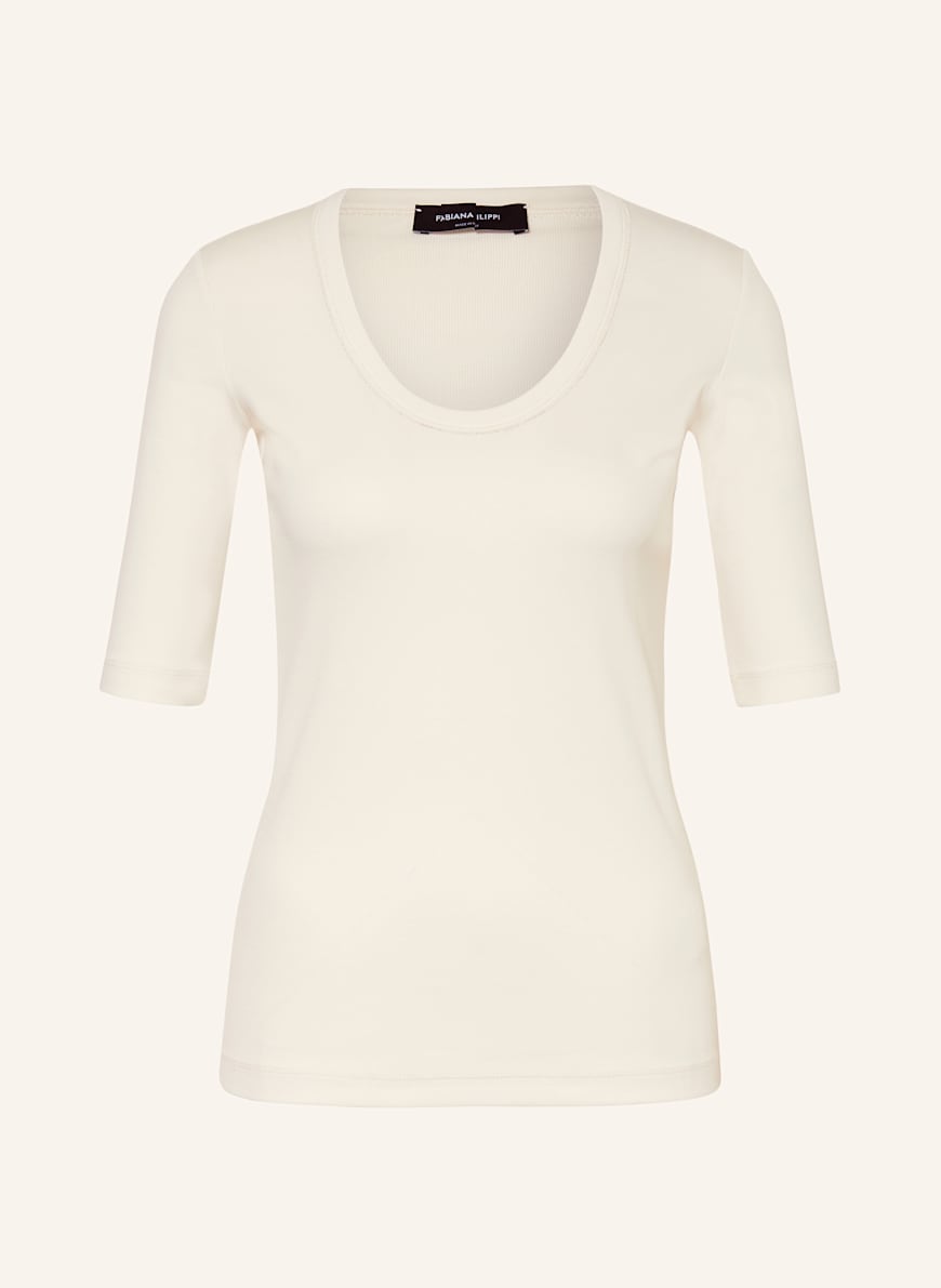 FABIANA FILIPPI T-shirt with decorative gems in cream