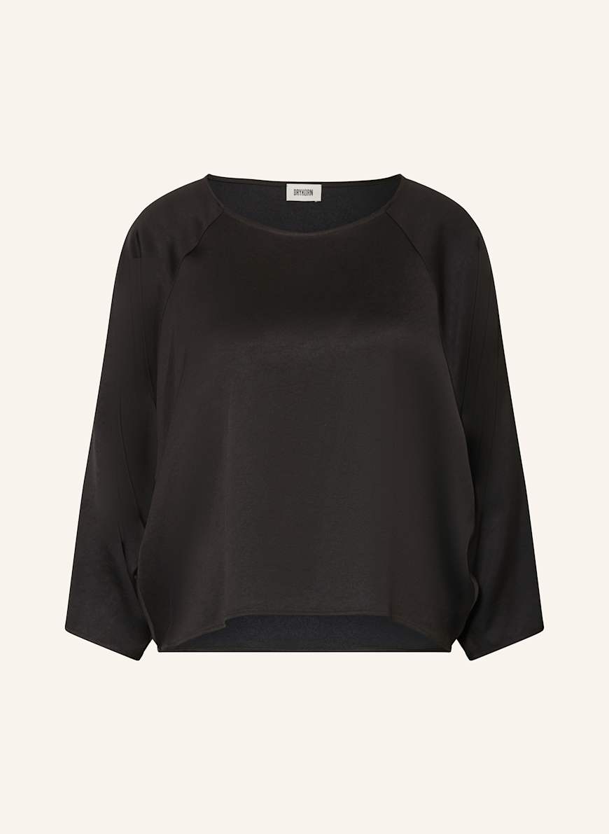 DRYKORN Blusenshirt NIALINI aus Satin: DUNKELBRAUN