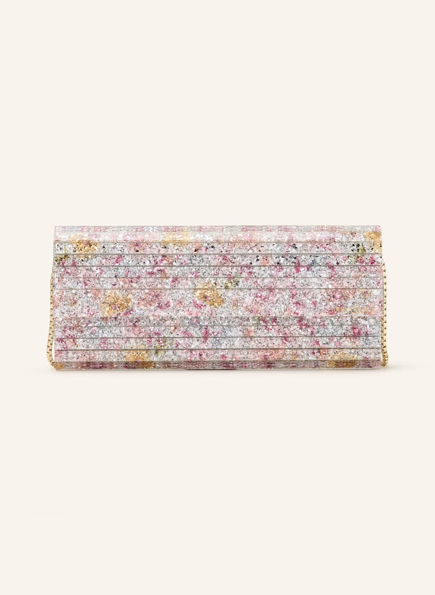 JIMMY CHOO Clutch SWEETIE: SILBER/ ROSA/ HELLGELB