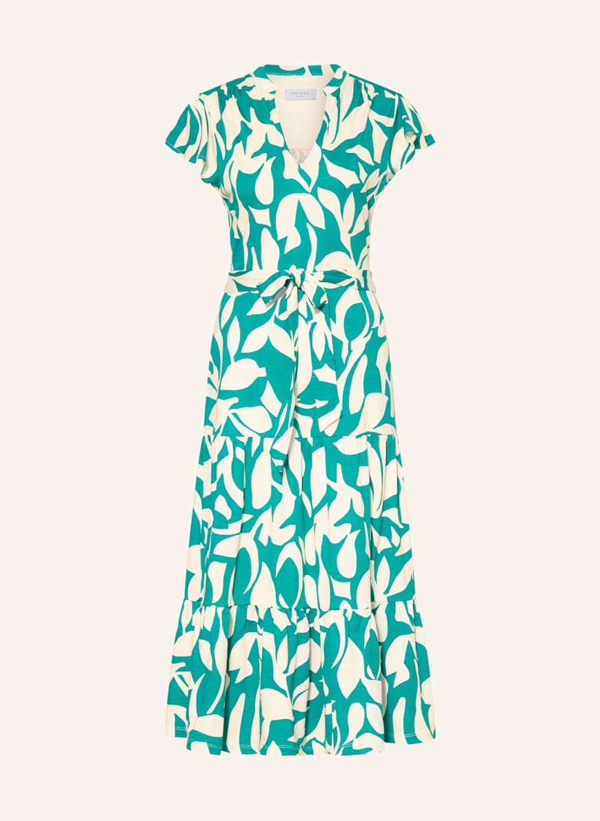HOBBS Jersey dress NADINE in green/ ecru