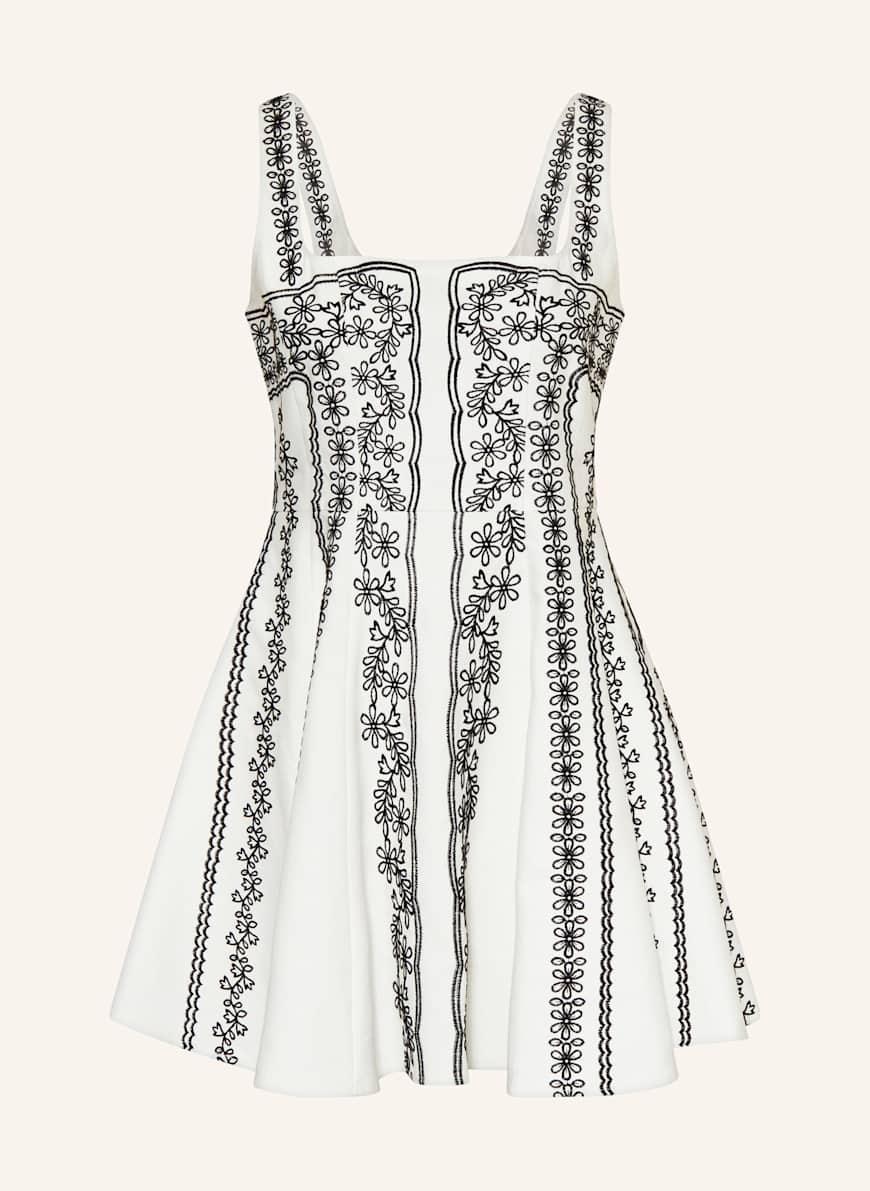 maje Kleid mit Leinen: WEISS/ SCHWARZ