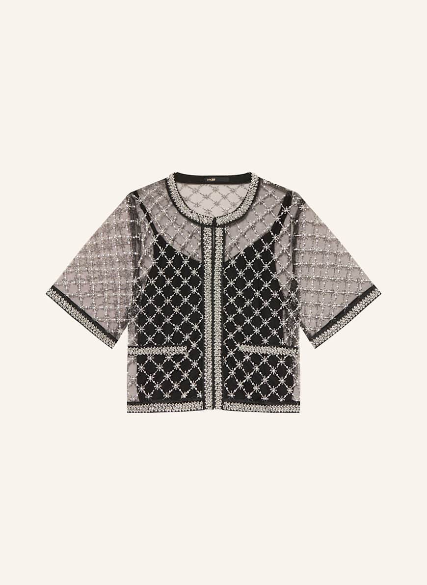 maje Blusenshirt mit Schmucksteinen: SCHWARZ