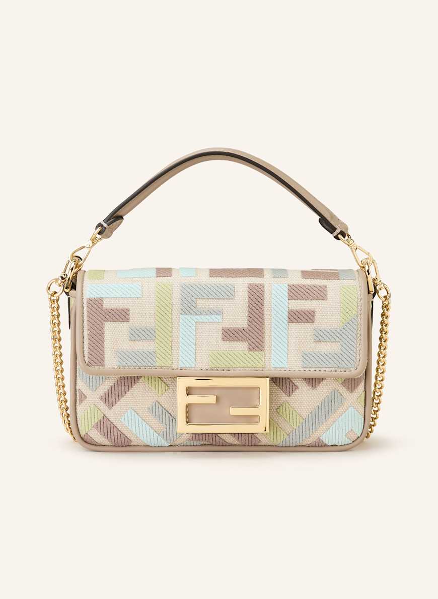 FENDI Handtasche BAGUETTE MINI: HELLGRÜN/ TAUPE/ BEIGE