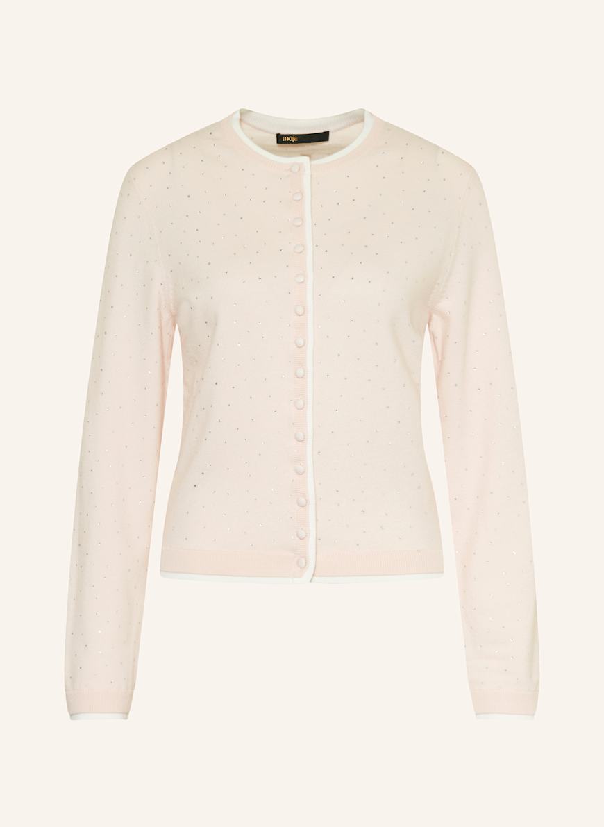 maje Strickjacke mit Schmucksteinen: HELLROSA