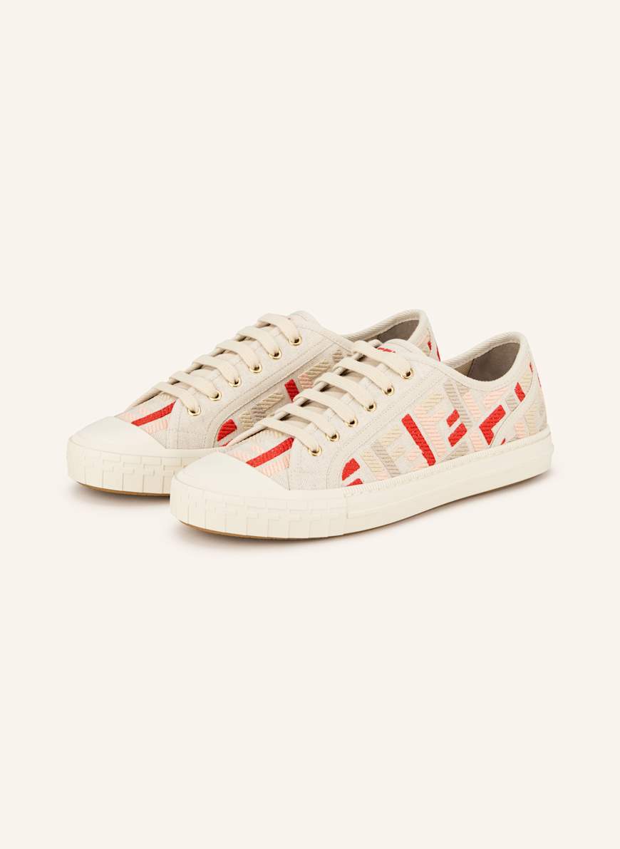 FENDI Sneakers DOMINO in cream/ beige/ red