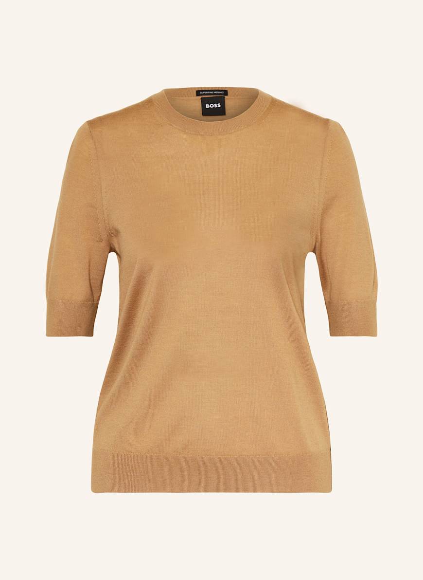 BOSS Strickshirt FARBELLA: BEIGE
