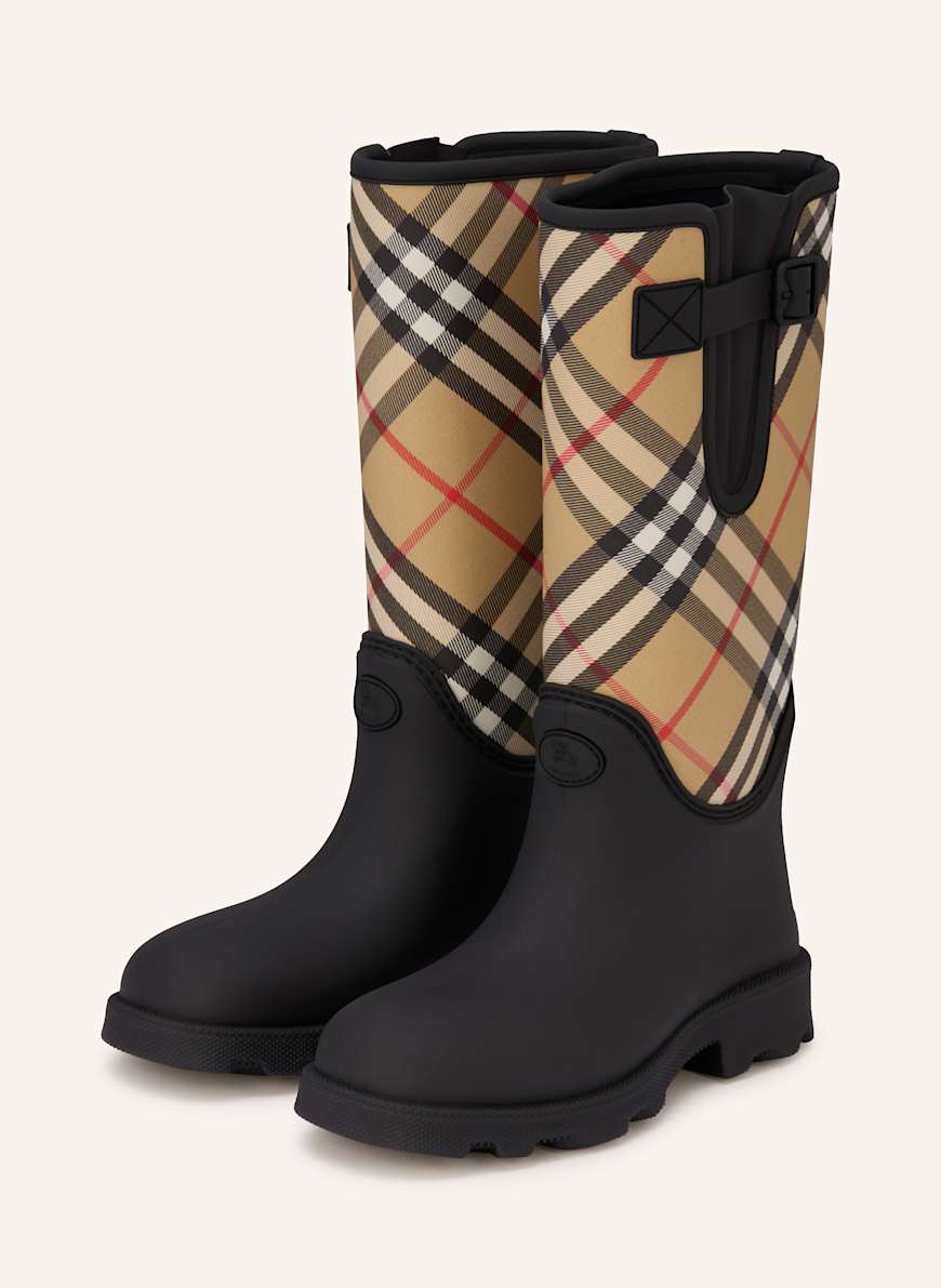 BURBERRY Gummistiefel in schwarz
