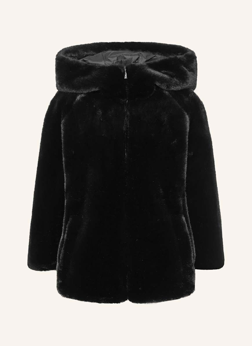 EMPORIO ARMANI Reversible faux fur jacket in black