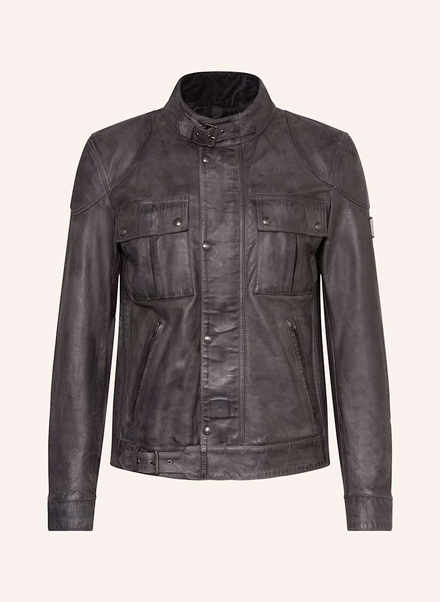 BELSTAFF Lederjacke LEGACY GANGSTER in dunkelgrau