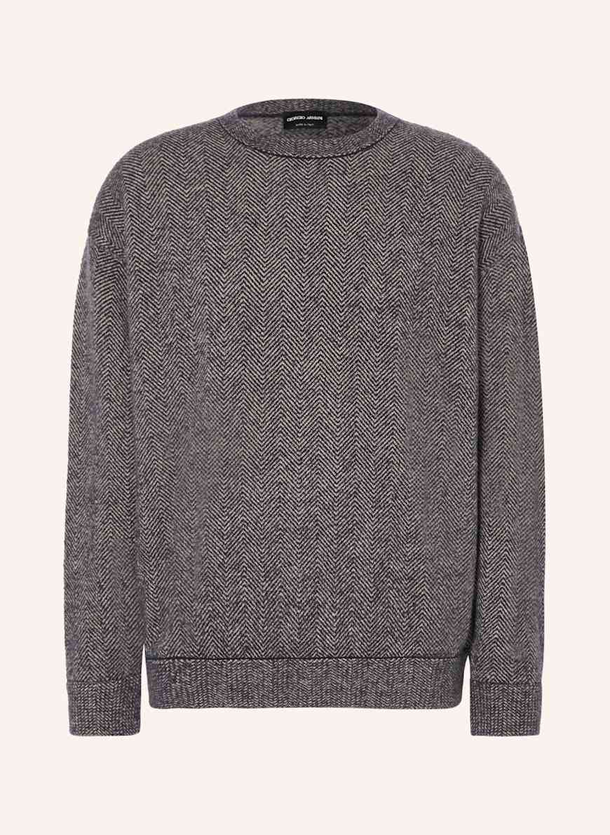 GIORGIO ARMANI Sweater with camel hair in dark blue / beige