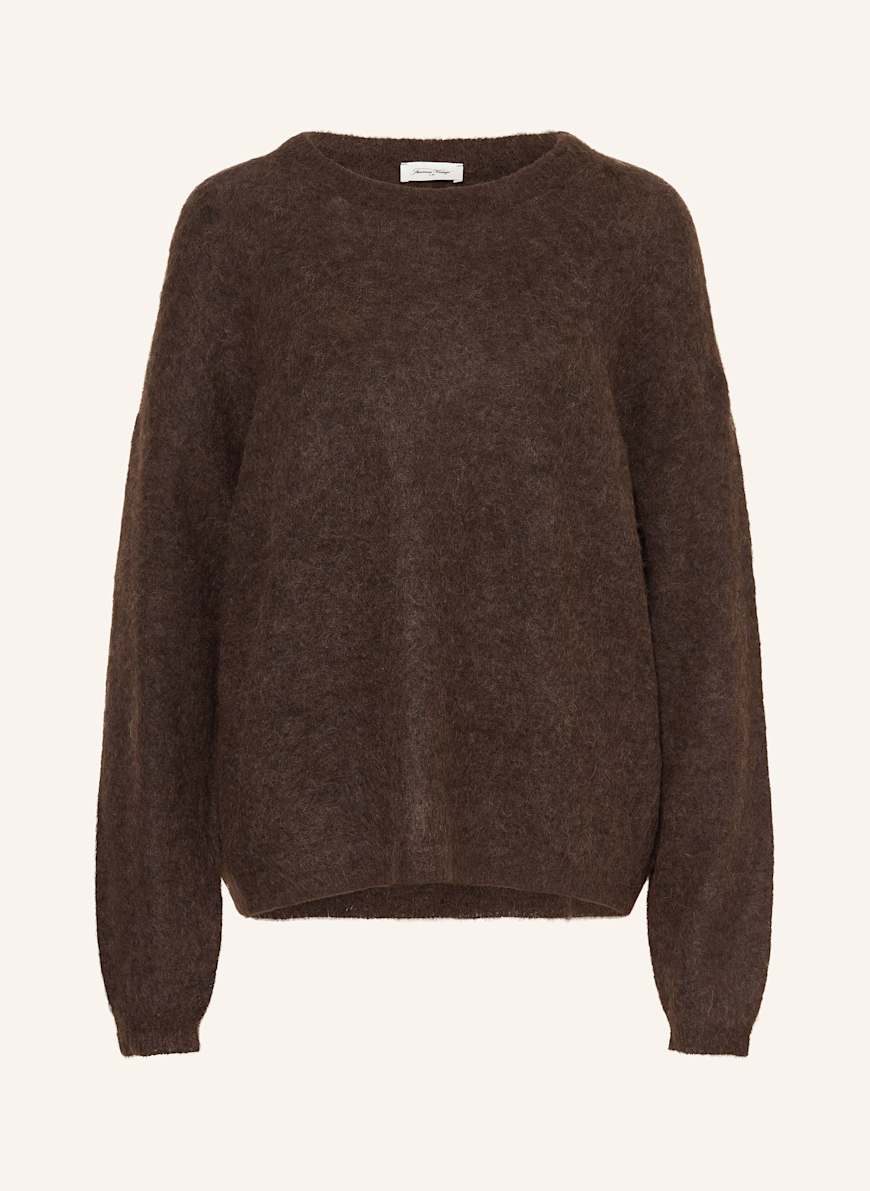American Vintage Trui met alpaca in marron foncé