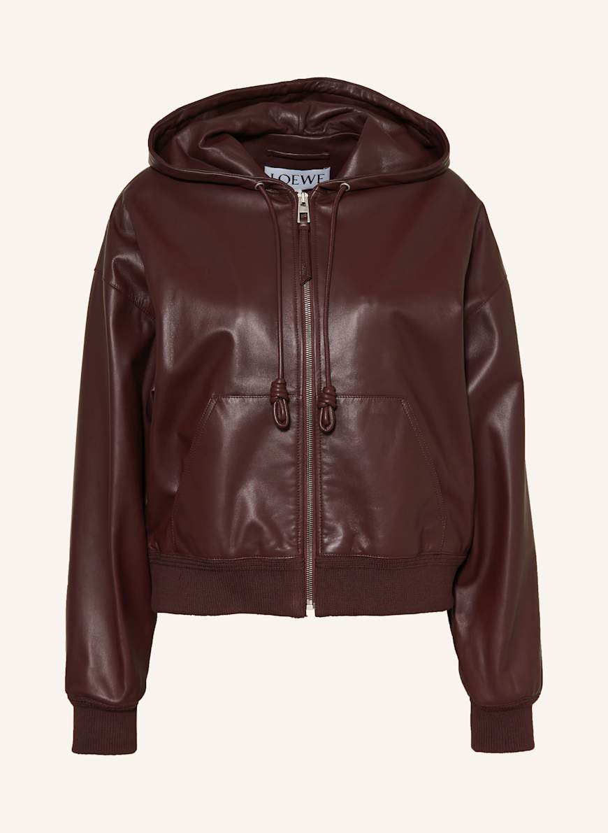 LOEWE Leather jacket in dark brown
