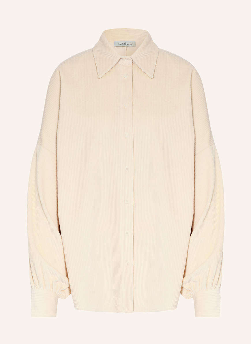 SoSUE ANTONIA oversized shirt blouse in corduroy in ecru