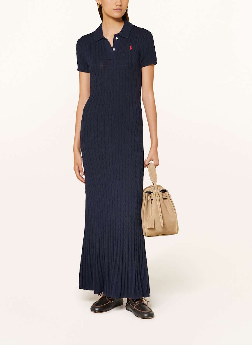 POLO RALPH LAUREN Knit dress in dark blue