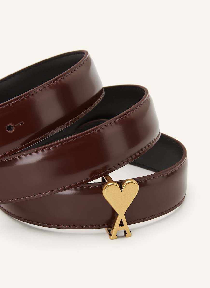 AMI PARIS Leather belt in black display picture 3