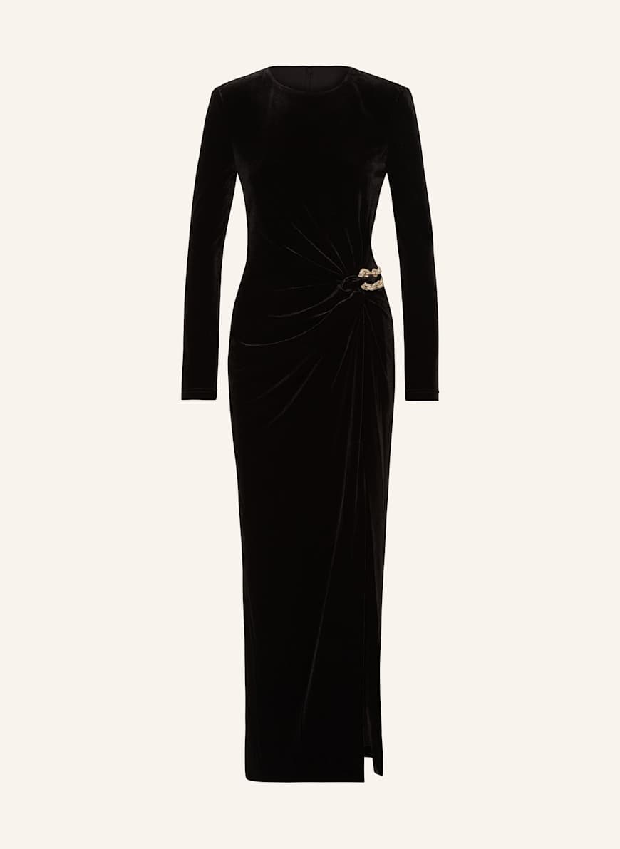 self-portrait Velvet dress with cut-out in black self-portrait Velvet dress with cut-out in black