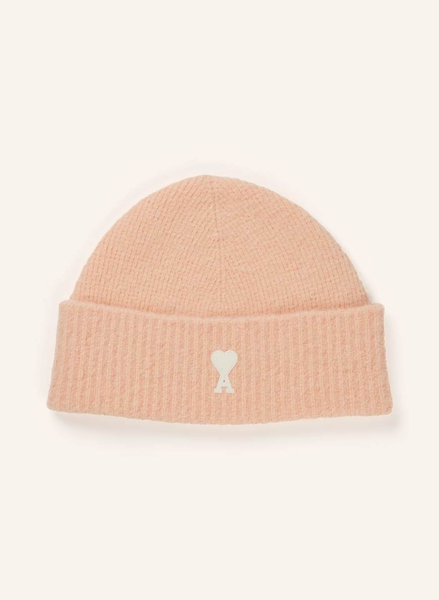 AMI PARIS Hat with alpaca in salmon