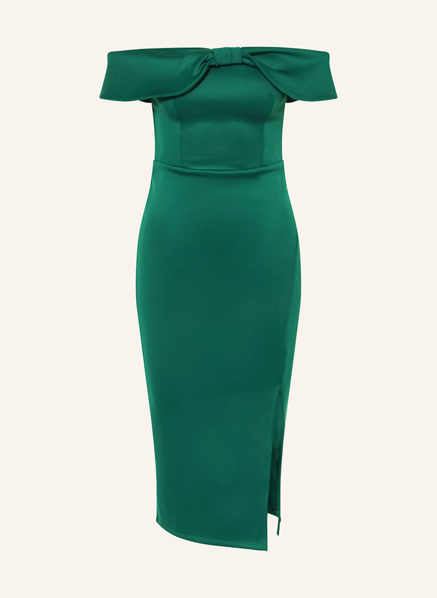 LIPSY Off-shoulder dress in dark green LIPSY Off-shoulder dress in dark green