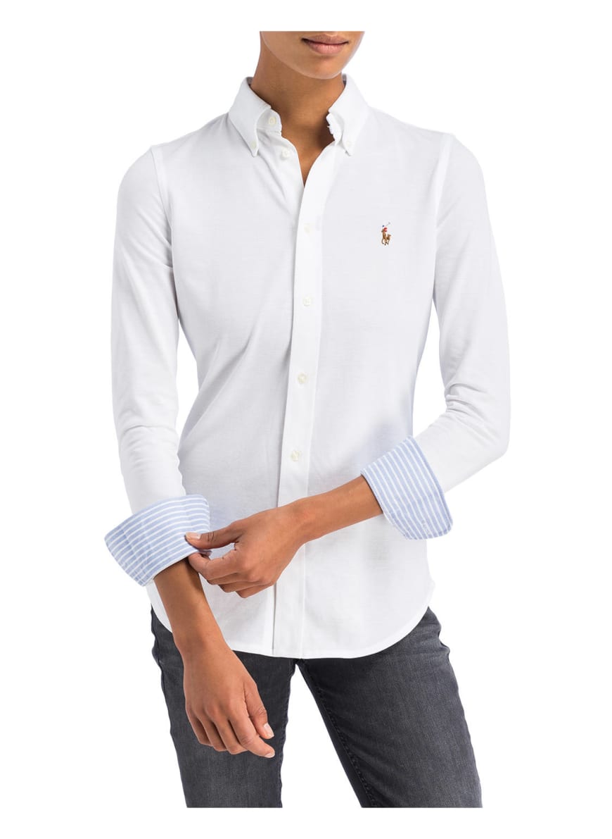 ralph lauren pique shirt white