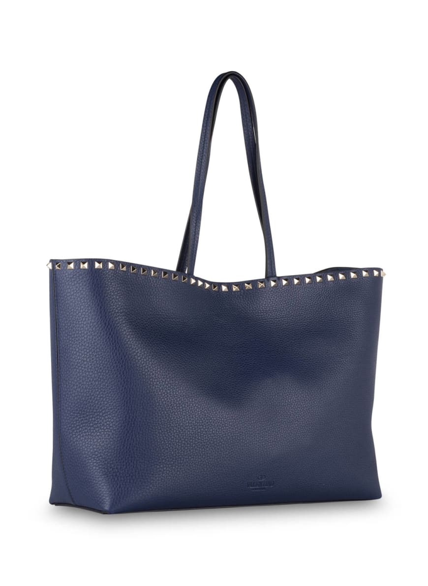 Small rockstud cheap grainy calfskin shopper