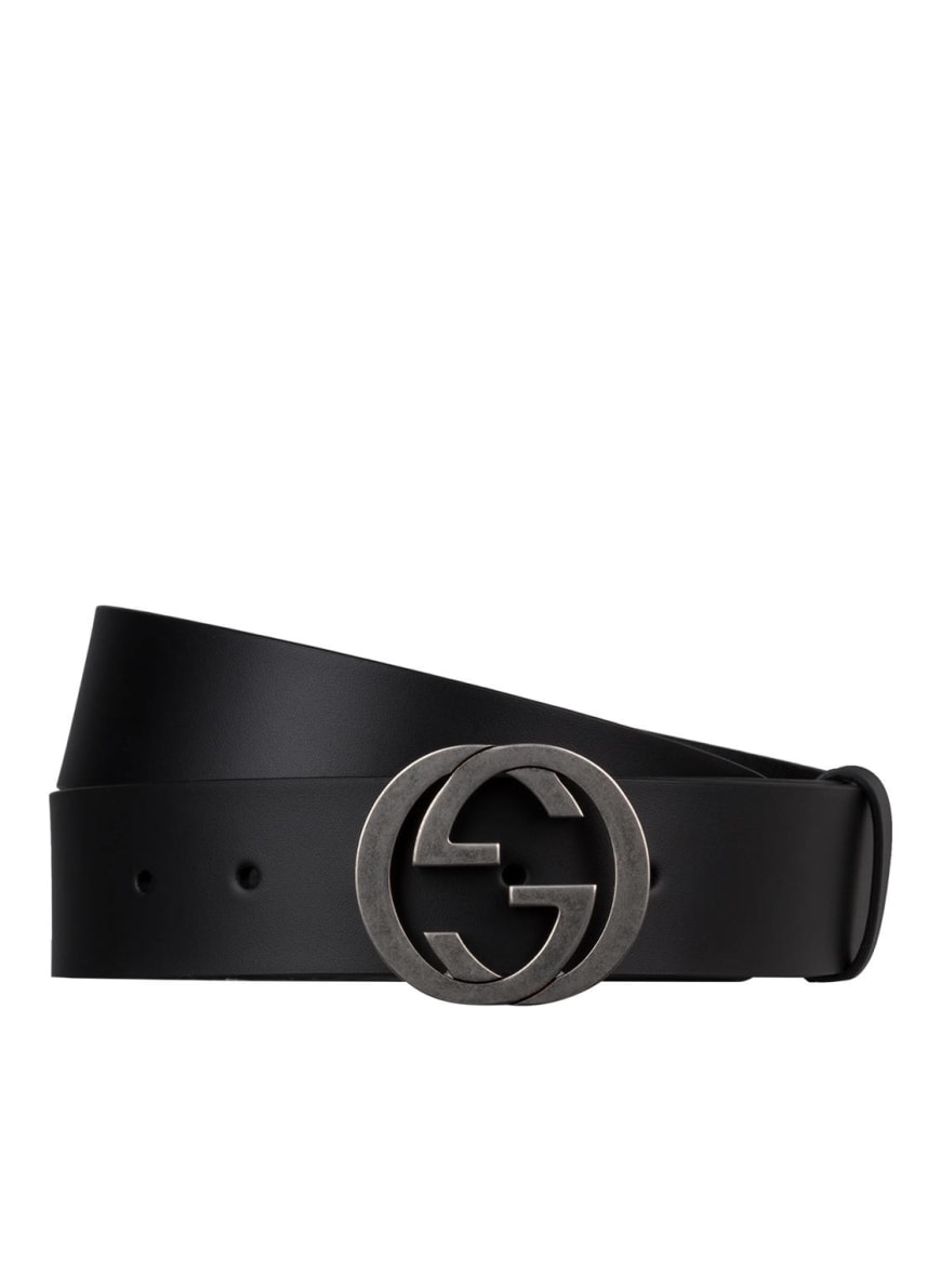 GUCCI Leather belt GG, Color: BLACK (Image 1)