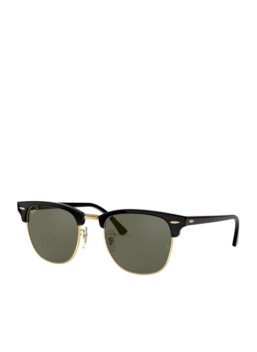 Ray-Ban Sunglasses RB3016 CLUBMASTER, Color: 901/58 - BLACK/GREEN POLARIZED (Image 1)