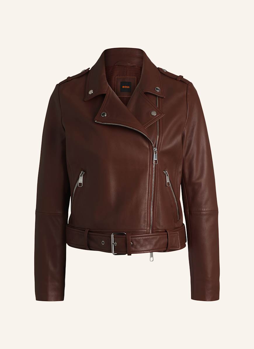 BOSS Lederjacke C_SAMELI Regular Fit: BRAUN