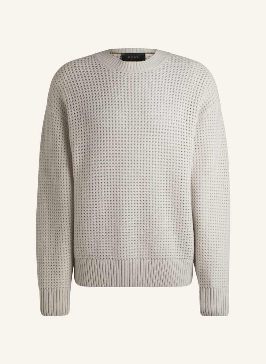 BOSS Pullover L-BOSFORO Relaxed Fit: WEISS