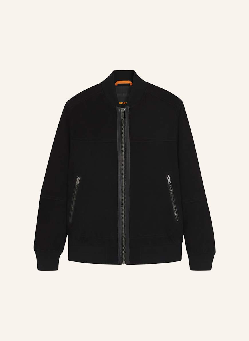 BOSS Lederjacke JOHICE Regular Fit: SCHWARZ