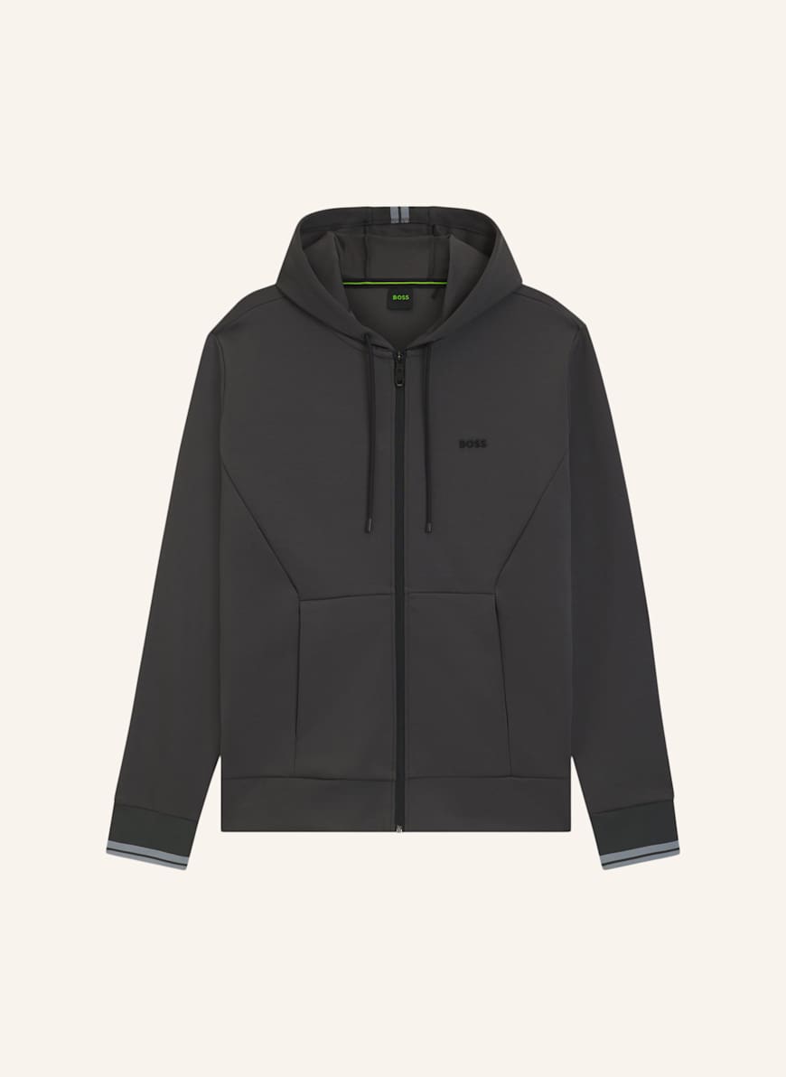 BOSS Sweatshirt FZ HOODIE ZONE Regular Fit: DUNKELGRAU