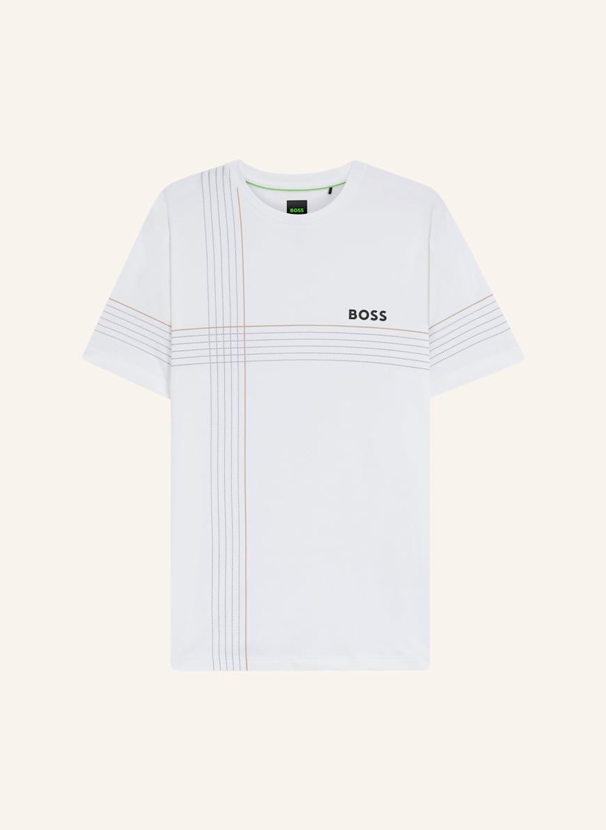BOSS T-Shirt TEE CHECK TOC Slim Fit: WEISS