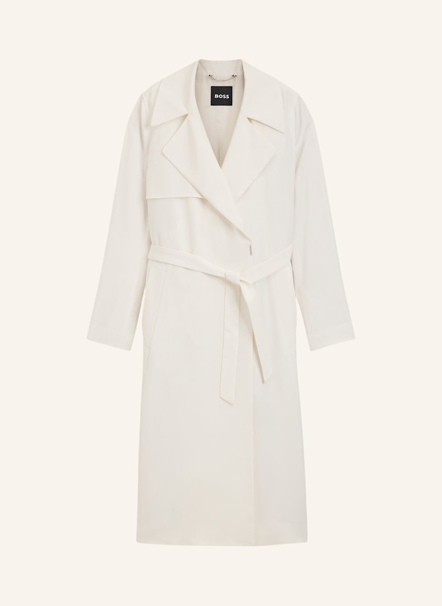 BOSS Klassischer Mantel CALISSYA Regular Fit: WEISS