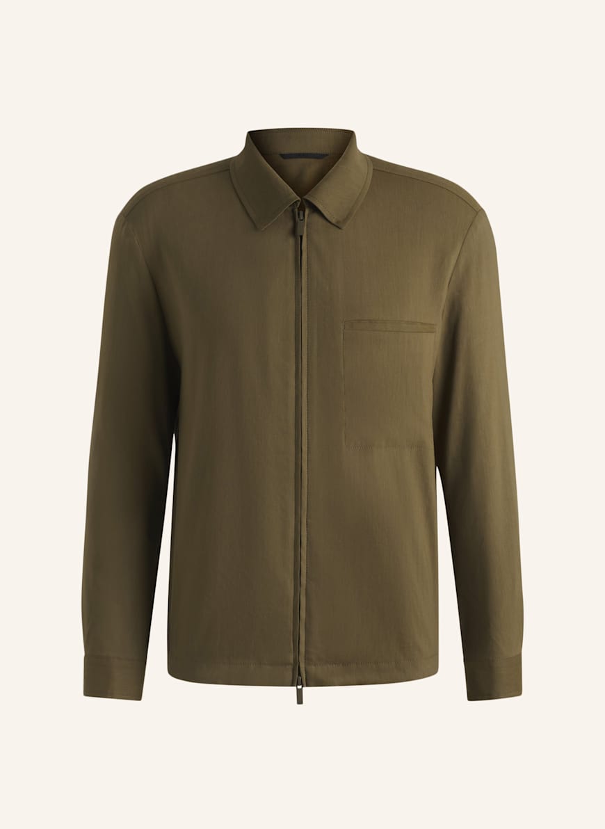 BOSS Blazer P-CARPER-ZIP-WG-252 Relaxed Fit: DUNKELGRÜN