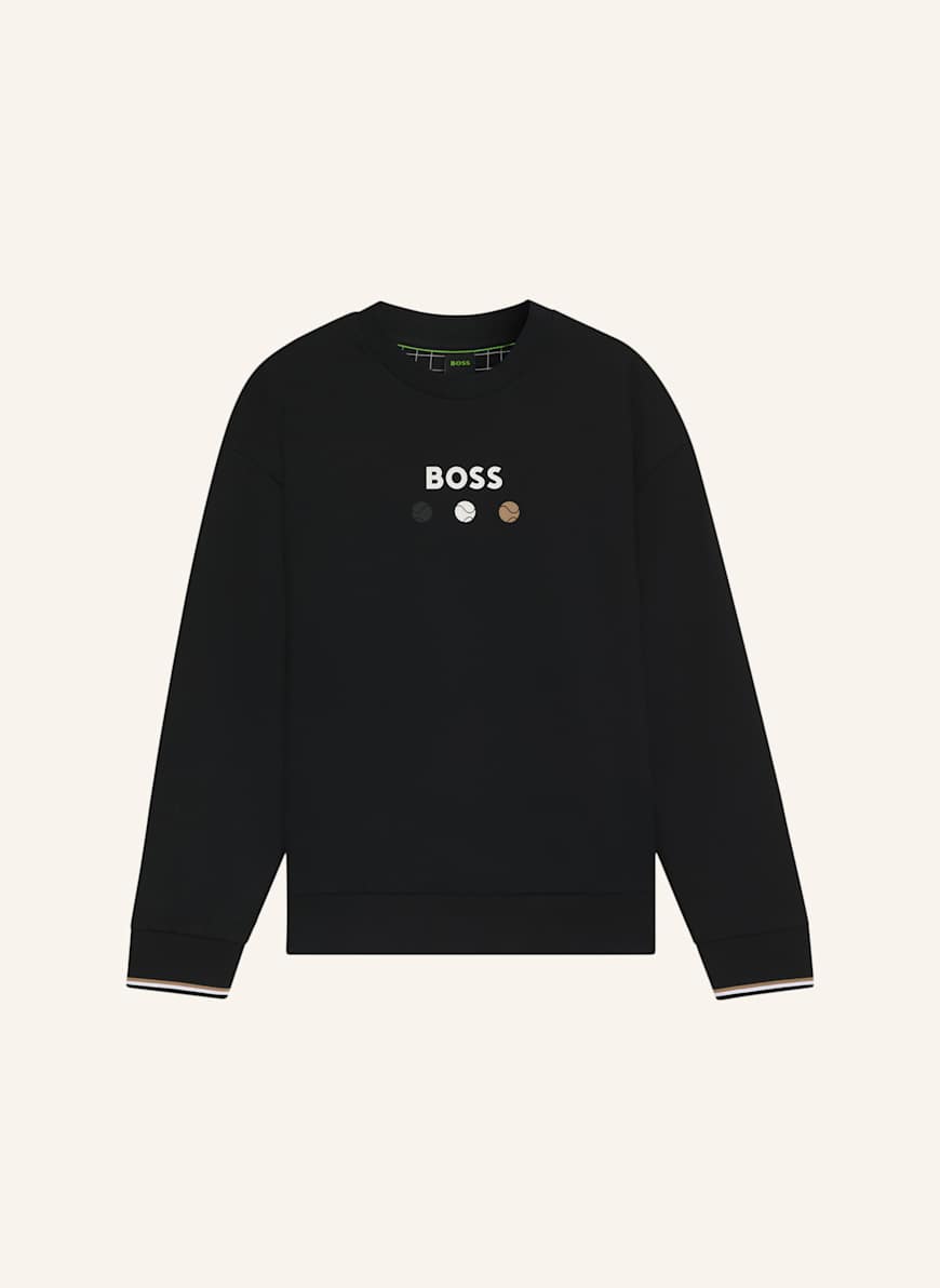 BOSS Sweatshirt CREW BOSS OPEN 25 Relaxed Fit: SCHWARZ
