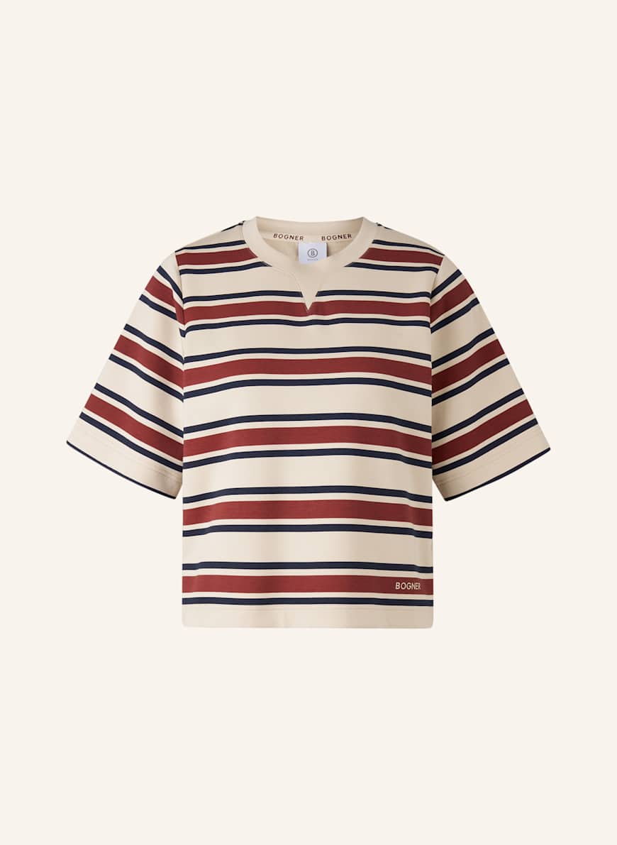 BOGNER T-Shirt: CREME/ ROT/ DUNKELBLAU