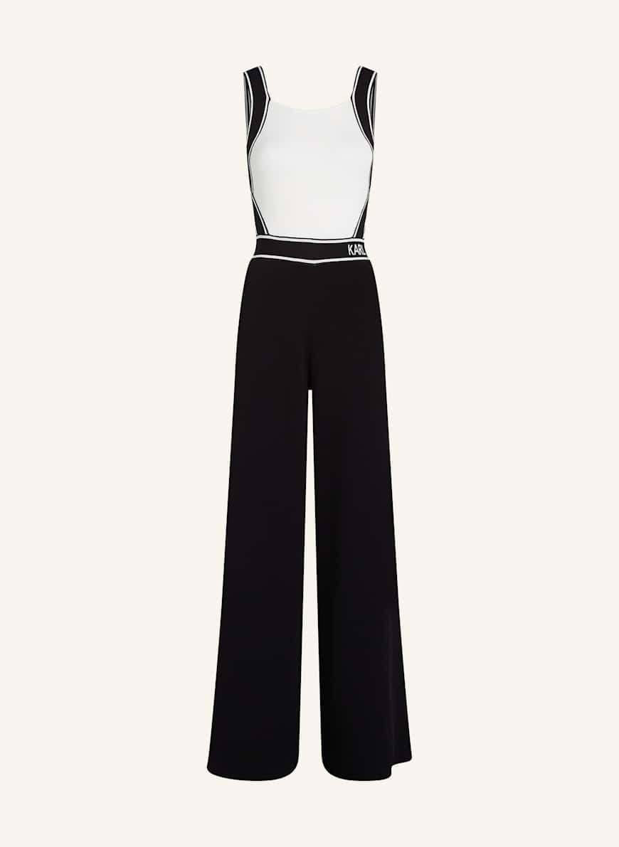 KARL LAGERFELD Jumpsuit: WEISS/ SCHWARZ
